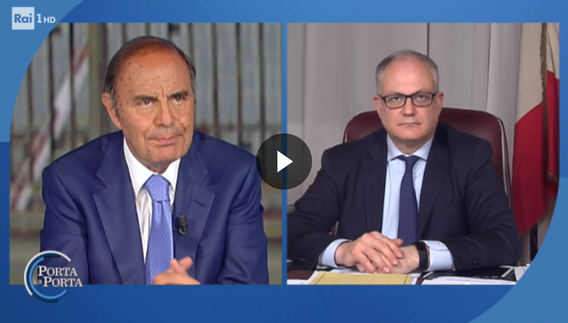 ntervista del ministro dell’Economia e delle Finanze, Roberto Gualtieri, alla trasmissione “Porta a porta” (Rai1) - Vai al video