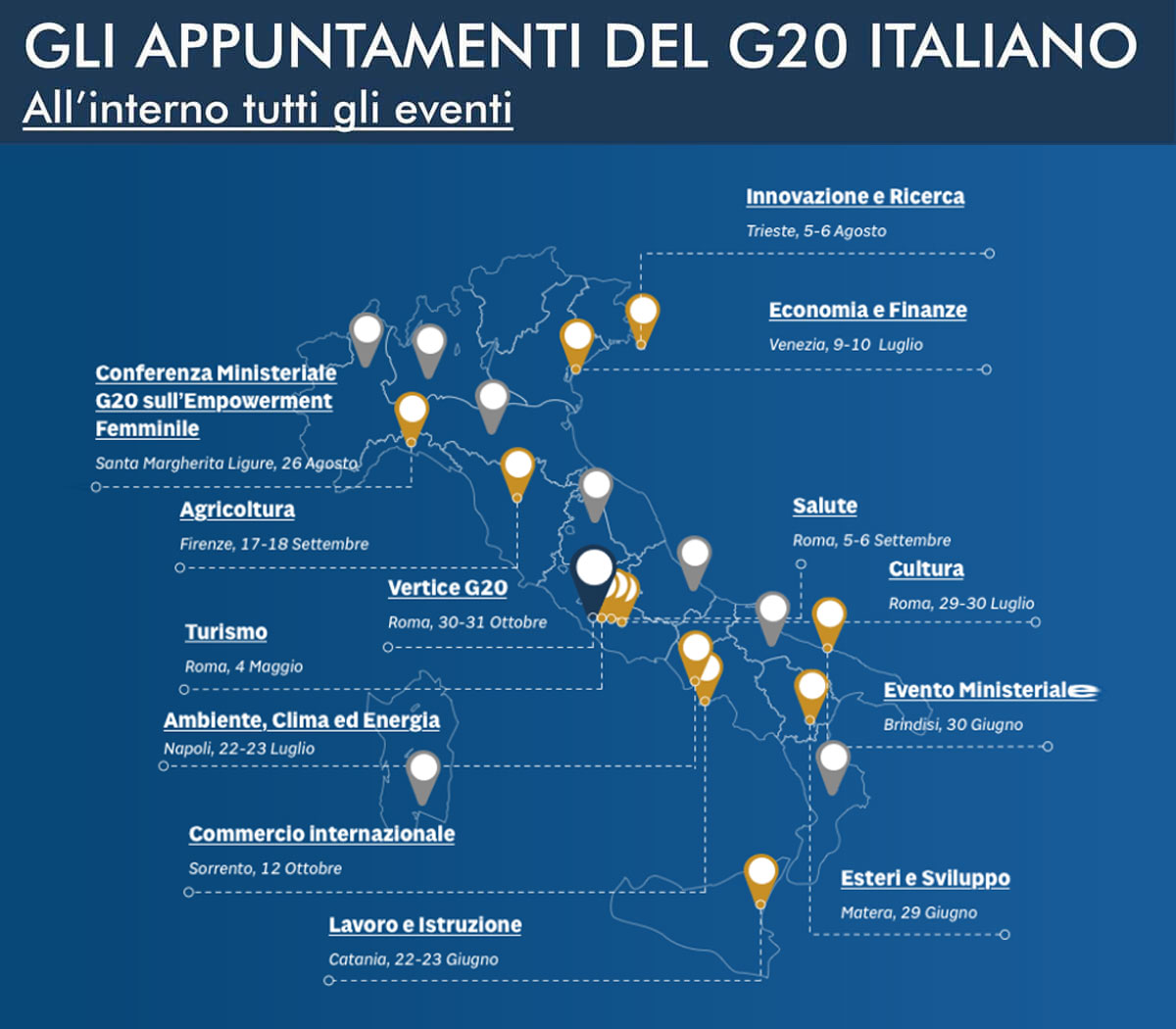 G20 mappa Italia