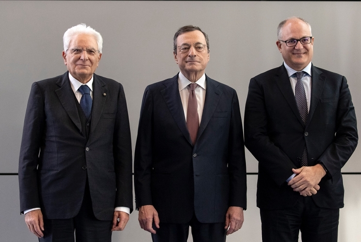 Sergio Mattarella, Mario Draghi e Roberto Gualtieri