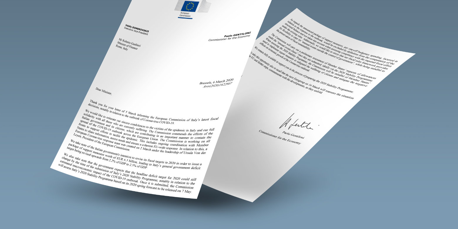banner raffigurante la lettera di risposta della UE