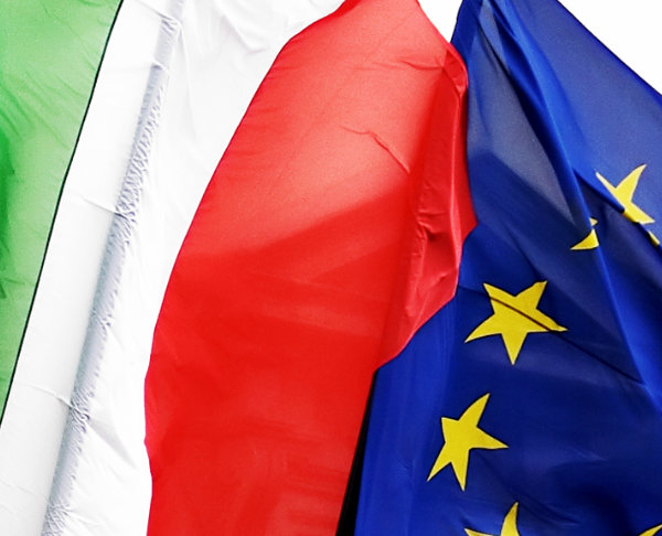 Bandiere italiana ed europea