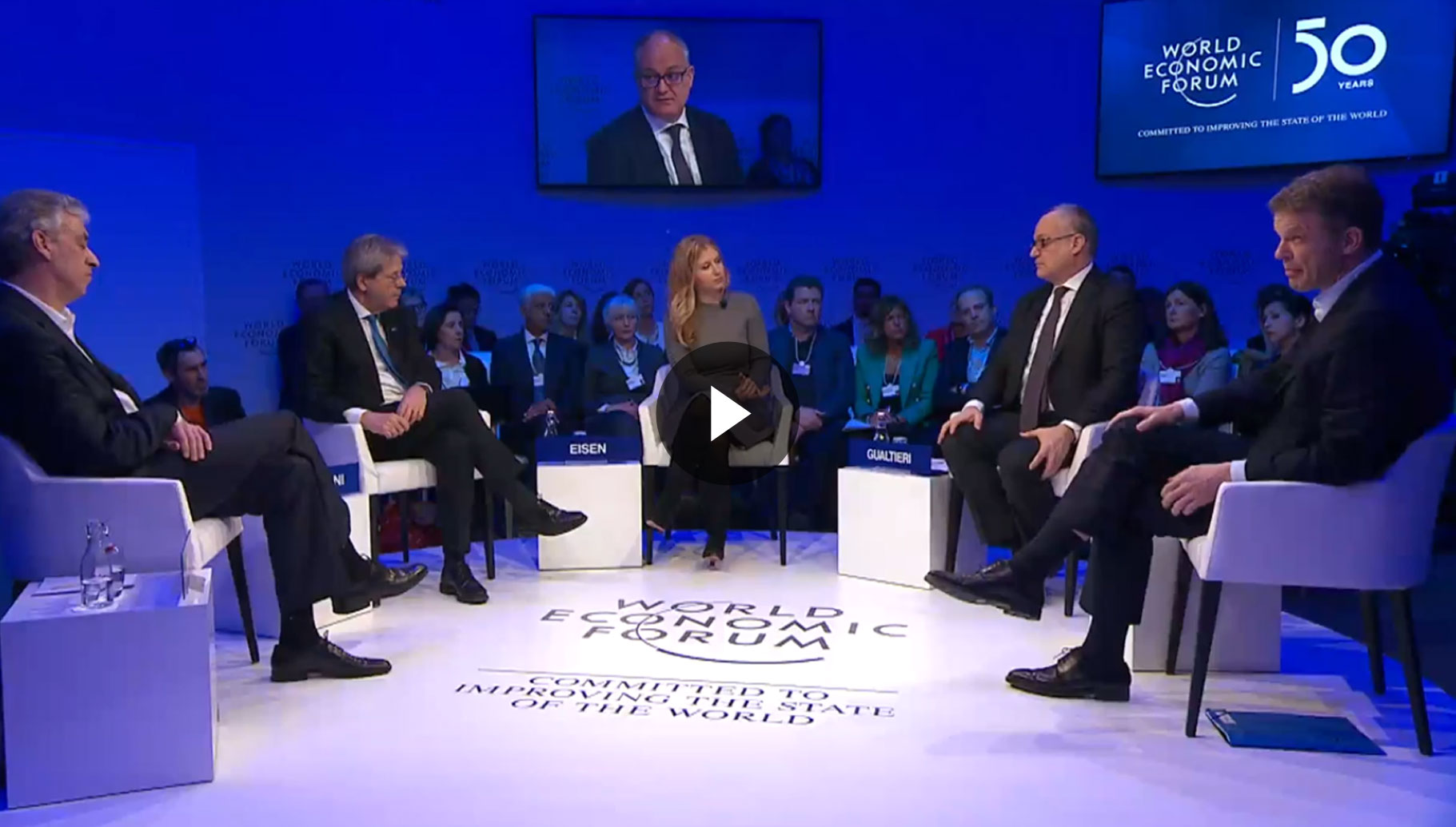 Video dell'intervento del ministro Roberto Gualtieri al Wolrd Economic Forum 2020